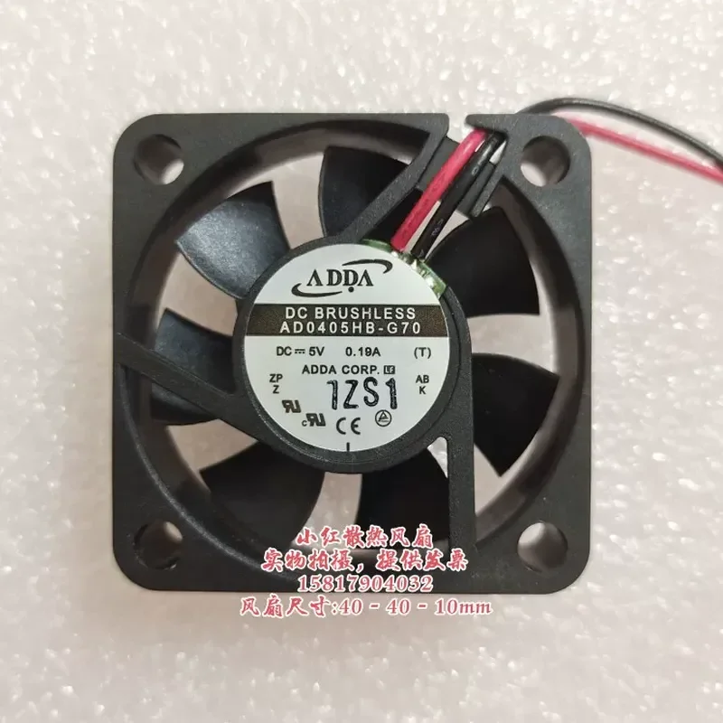 

New Original ADDA AD0405HB-G70 4010 5V 0.19A 4CM Dual Ball Bearing High Speed Fan for Electronics Cooling