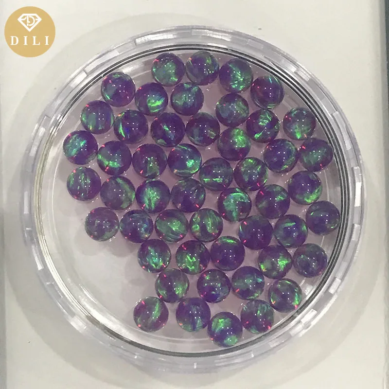 Trendy DIY Jewelry OP541 Purple Mystic Colorful Ball Drill/No Hole Synthetic Jelly Opal Beads