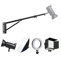 170cm 135cm suporte de projetor de braço de lança de montagem na parede pesada para estúdio de fotografia softbox vídeo luzes de anel estroboscópico