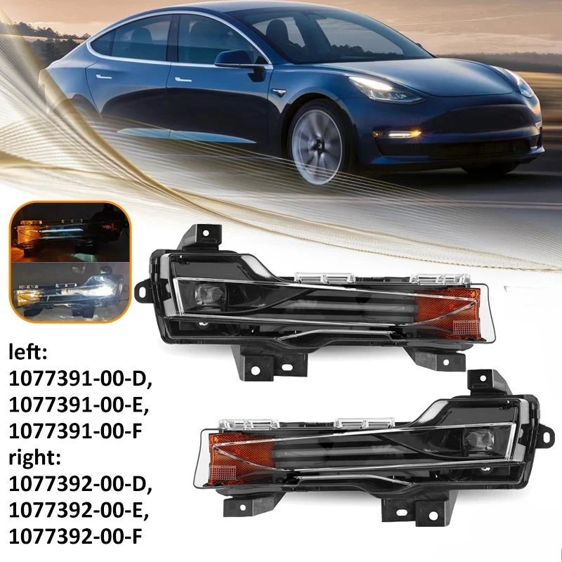 LH/RH Front Fog Light Lamp For Tesla Model 3/Y  U.S. Regulations Front Fog Light Daytime Running Light 1077391-00-E 1077392-00-E