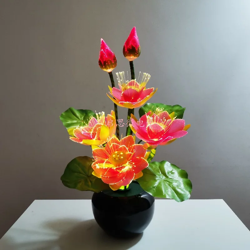 Creative Artificial Lotus Flower Stem Faux Gradient Lotus Flower Branch For Wedding Party Home Table Decor Room Fake Flower