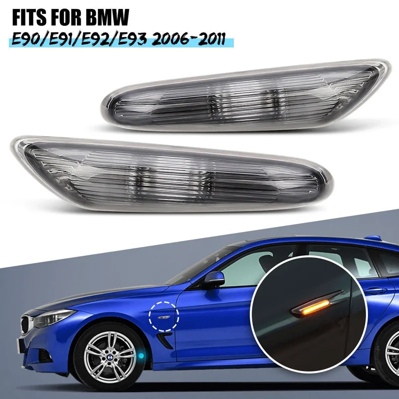 2pc Side Marker Turn Signal Lights Replacement BMW E90/E91/E92/E93 2006-11 L60