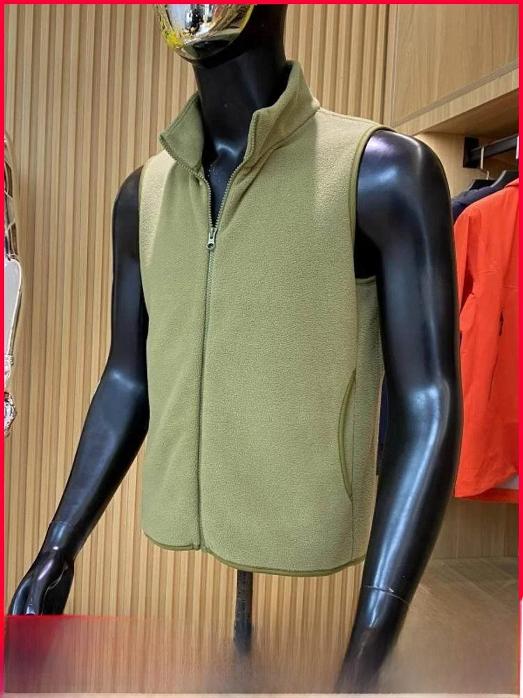 

Двусторонний жилет для пары с теплым воротником, осень-зима, однотонный мужской и женский жилет-стойка, молодежный повседневный жилет