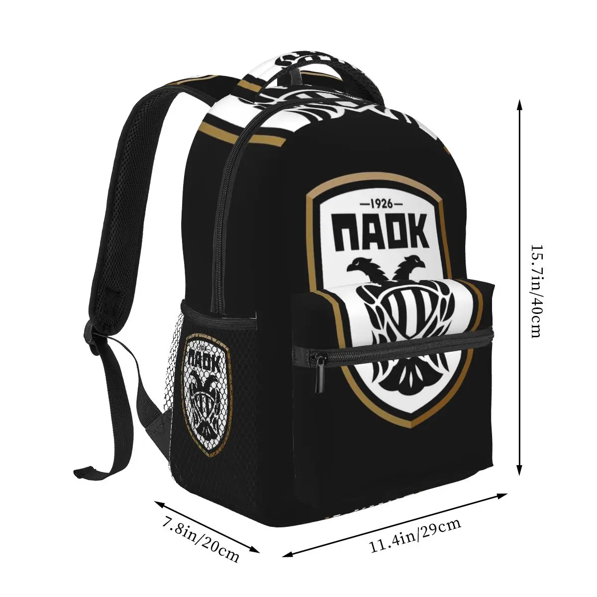 PAOK Greek Football Sports Fans From Thessaloniki Backpack Student Boys Girls School Bag Laptop Shoulder Bags for Men Women