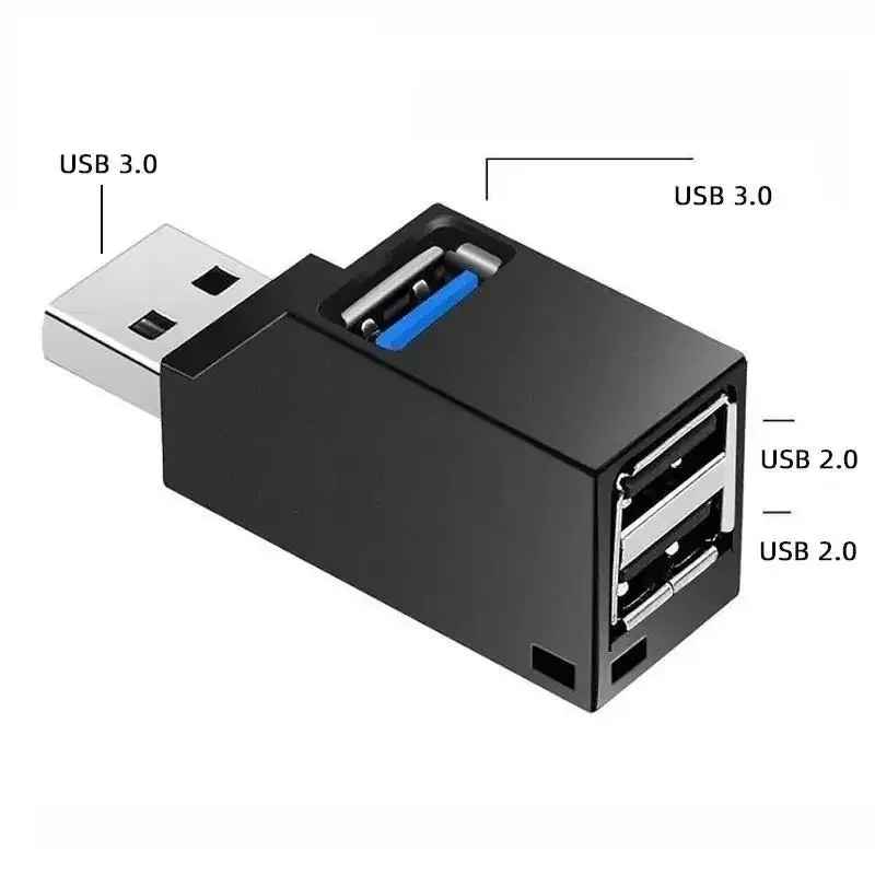 1-4pcs Adapter Mini Splitter Extender Box 3 Port High Speed for PC Laptop U Disk Card Reader Docking USB 2.0 Hub Converter view 6