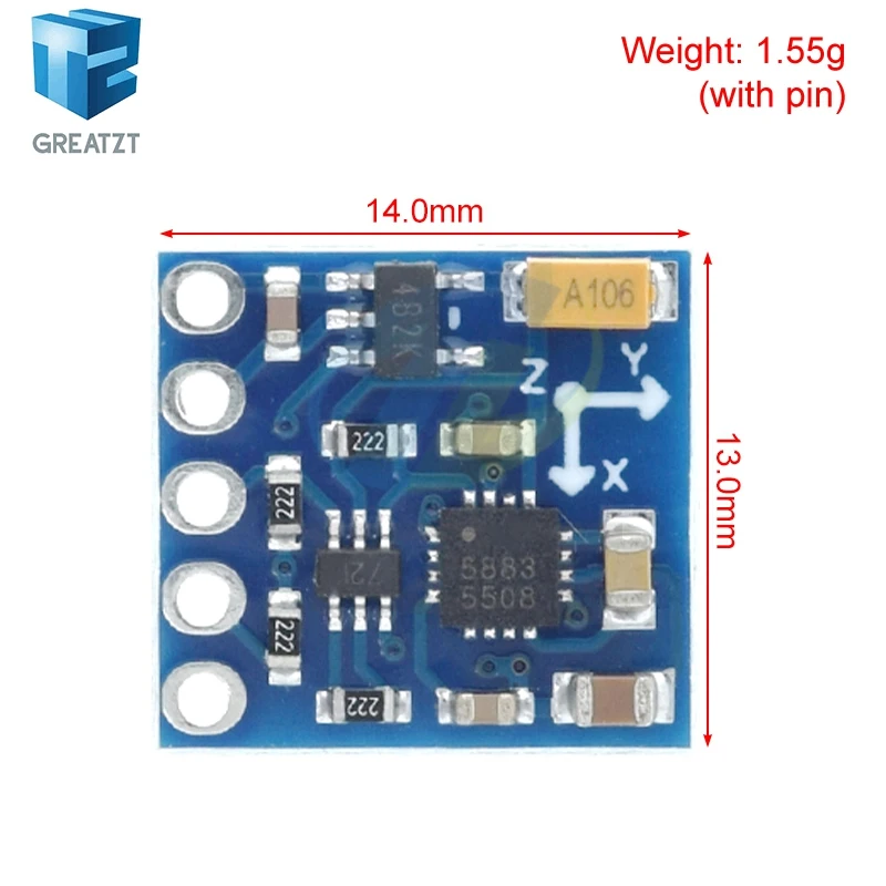 GREATZT 1/3PCS GY-271 Electronic Compass Compass Module QMC5883P Triple Axis Compass Three-axis Magnetic Field Module