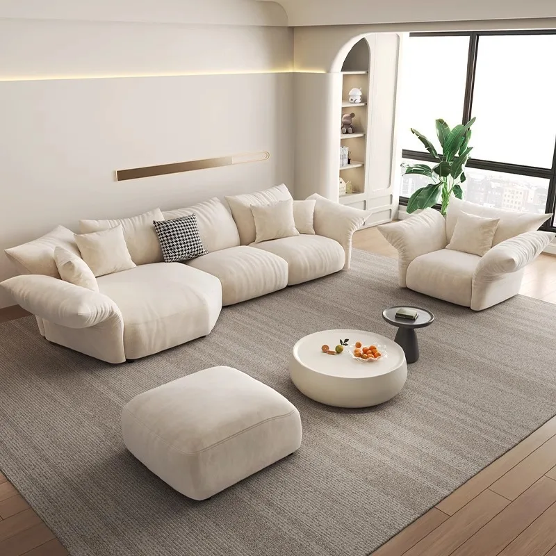 

Large villa large flat-floor apartment cream silent wind petal sofa Italian minimalist creative special-shaped sofa combination