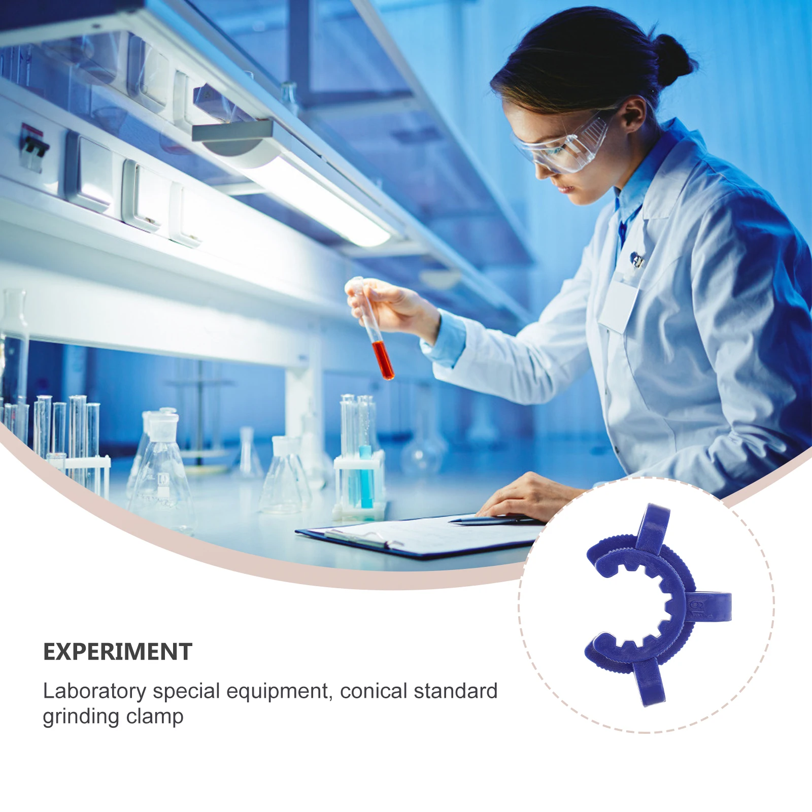 

10 Pcs Kimono Grinding Clip Clamp Laboratory Pom Plastic Raw Material Conical Interface