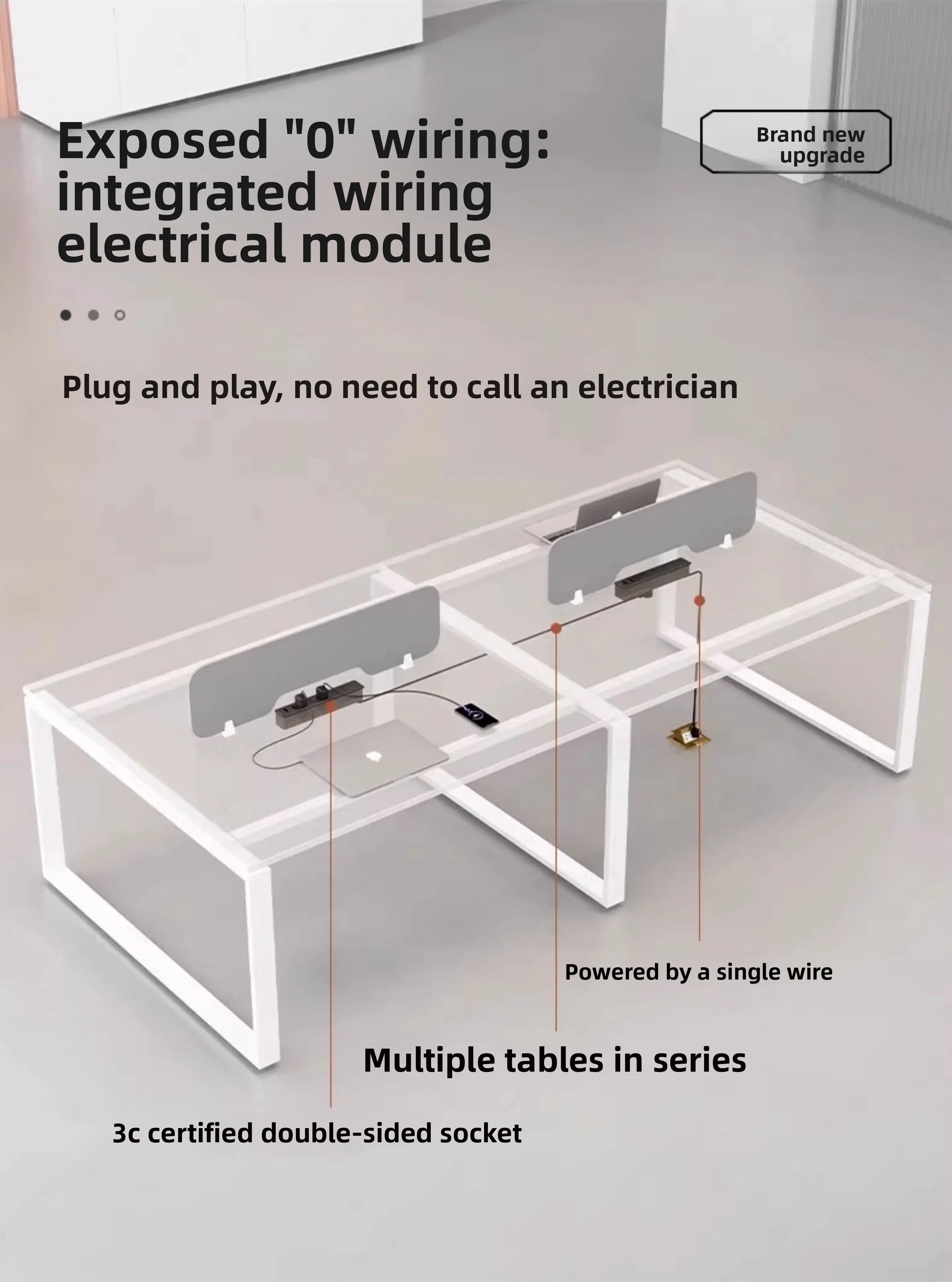 

Staff Office Desk and Chair Combination, Simple Modern Workstation, Double D Two 4 Four 6 Employees