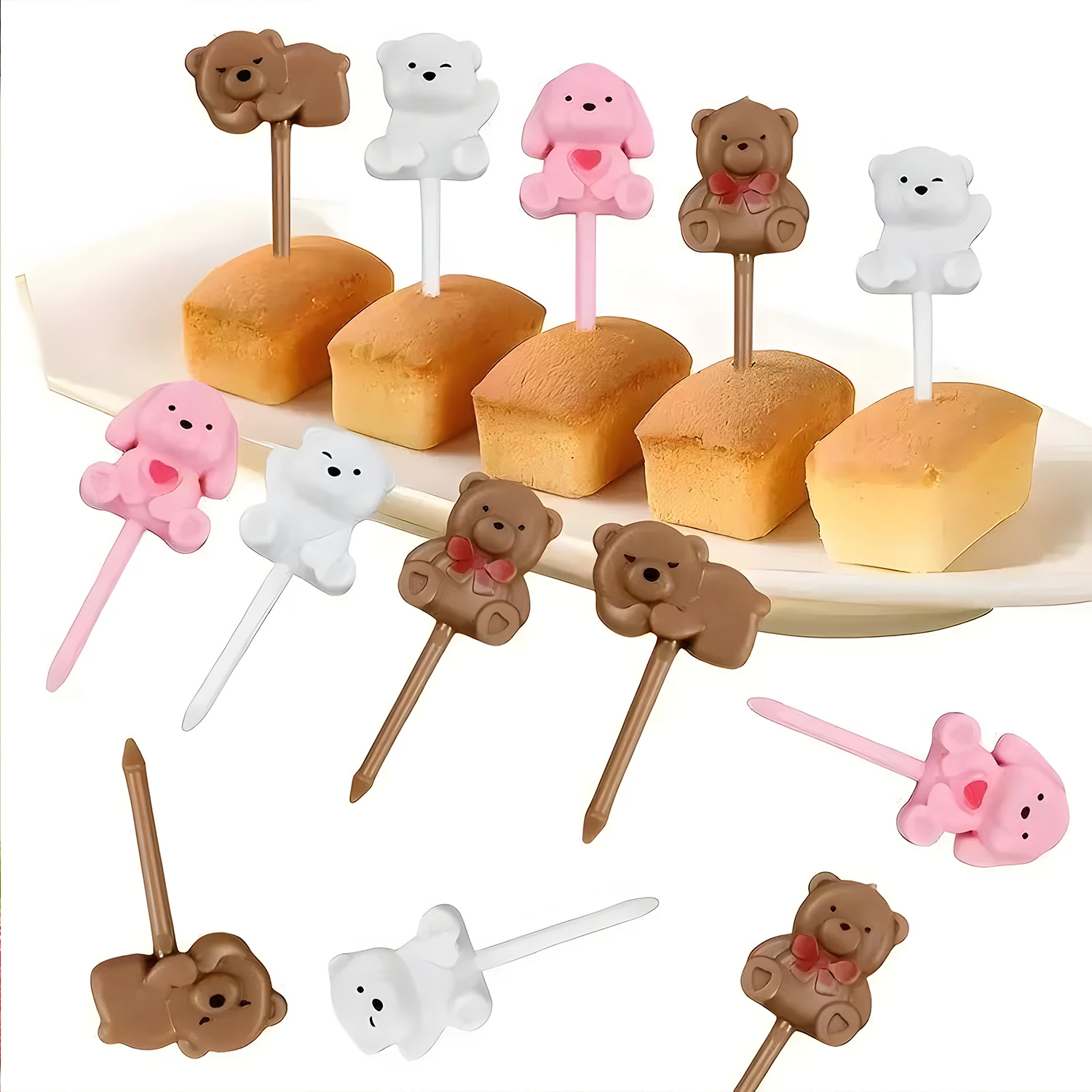 Kleine Obstgabeln für Kinder, niedliche Tiernahrungspicks, Snack, Zahnstocher, Mittagessen, Bento-Box, Zubehör