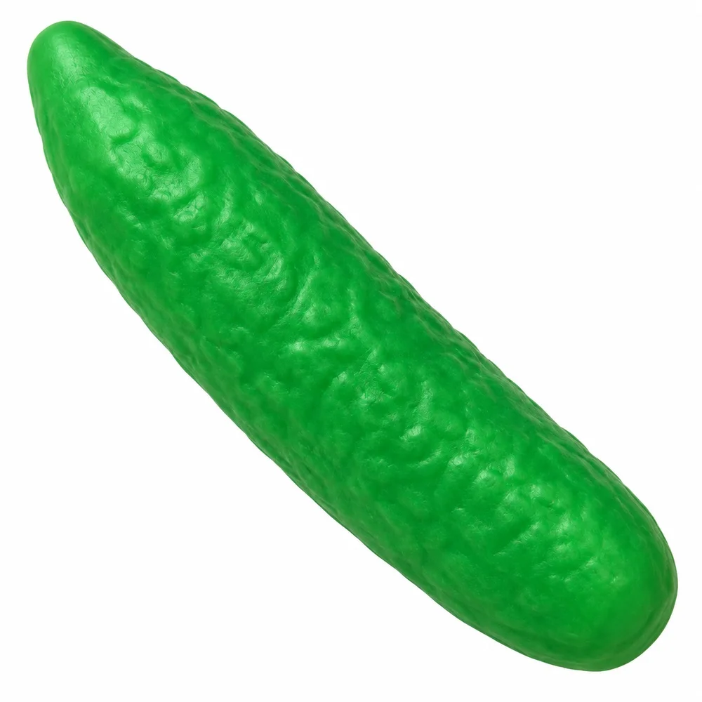 Cucumber Squishy Toy Green Soft TPR Textured Vegetable Shape Squeeze Fidget Fun Novelty Desk Companion Gift for Teens and Adults
