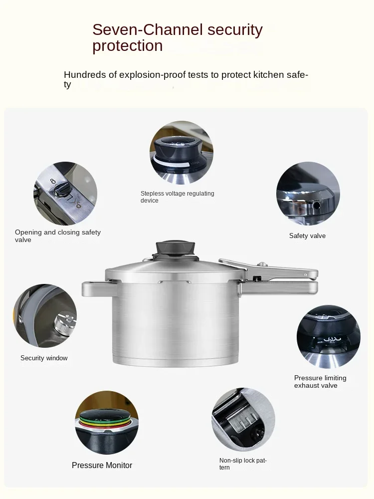 8/10 stainless steel pressure cooker thickened pressure cooker explosion-proof gas induction cooker with 22cm