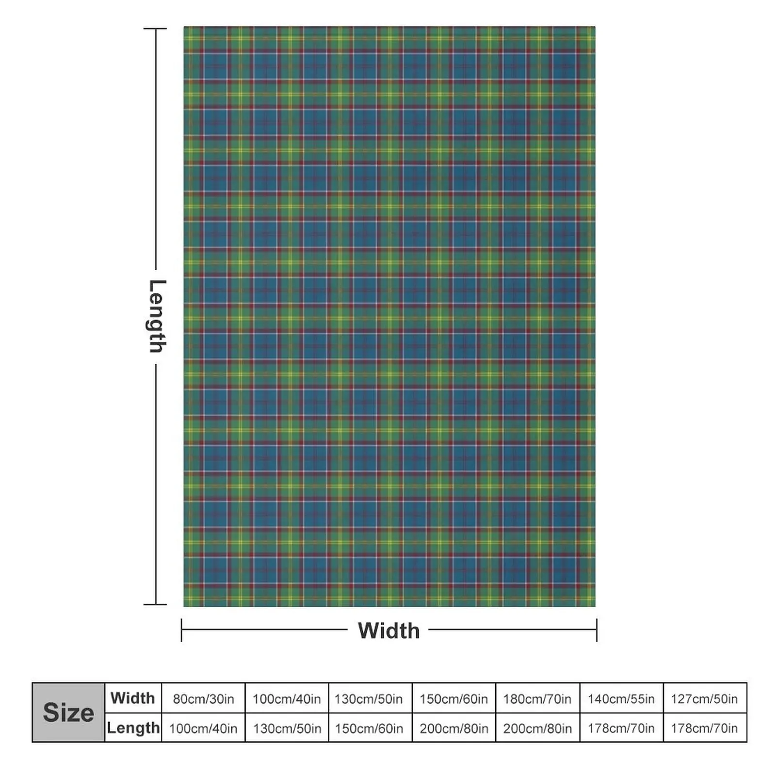 Ayrshire Scotland District Tartan Blue and Green Plaid Throw Blanket Furry Luxury Designer Hairys Blankets