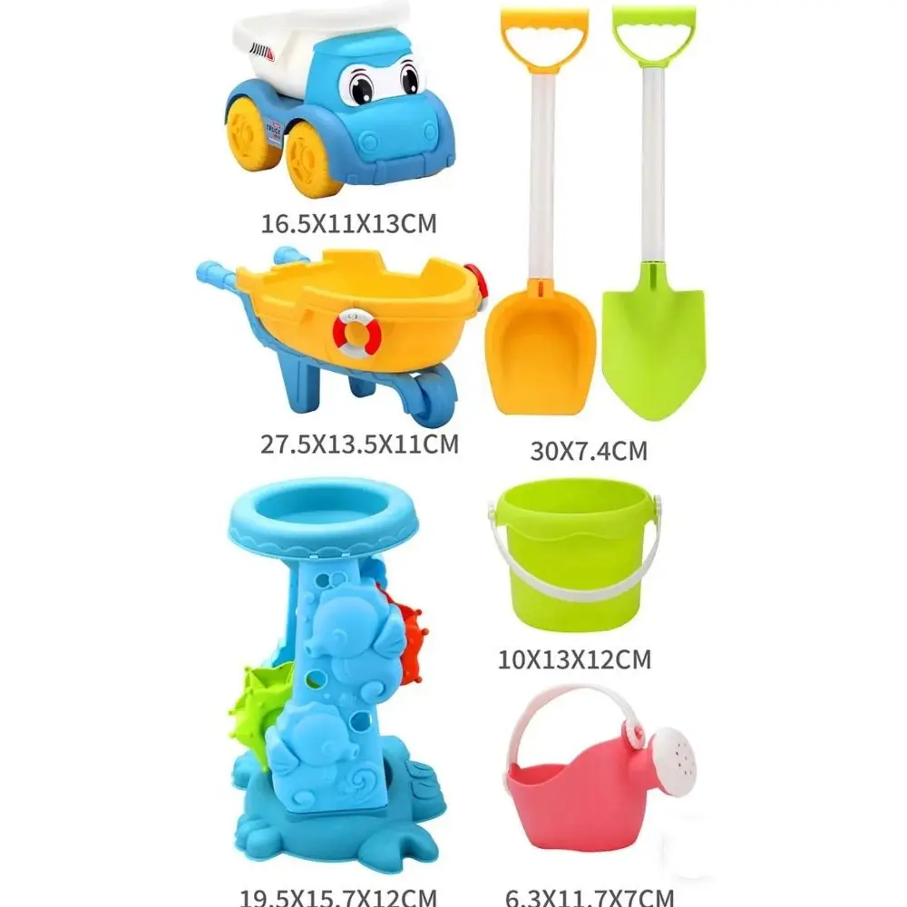 1 ensemble de pelles à sable en plastique, ensemble de pelles à neige, jouets interactifs de jeu de sable de plage, dessin animé, outils de moules à sable durables