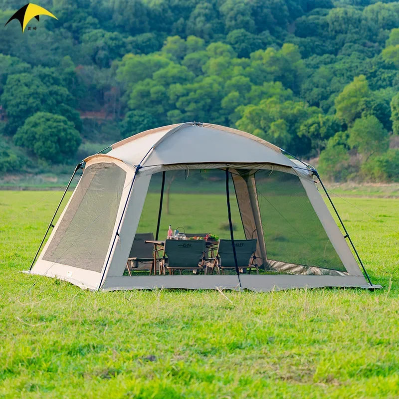 Outdoor Camping Mosquito Nets Tents 6-15 Person Rainproof Silver Glue Sunscreen Beach Picnic Sunshade Canopy Camping Equipment