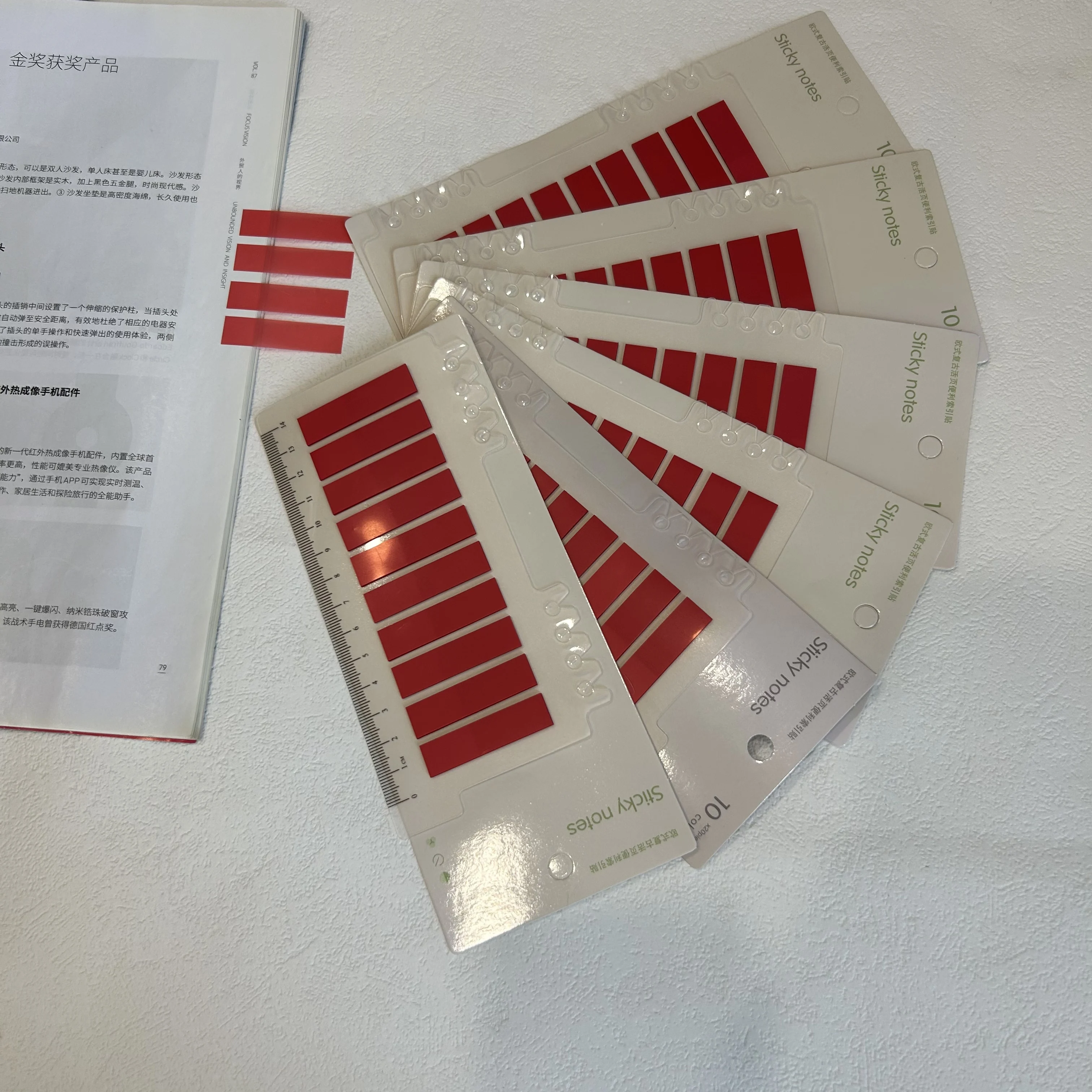 6 Packs 1200 Sheets Transparent Sticky Notes Self-Adhesive Annotation Books Bookmarks Memo Pad Index Tabs Stationery