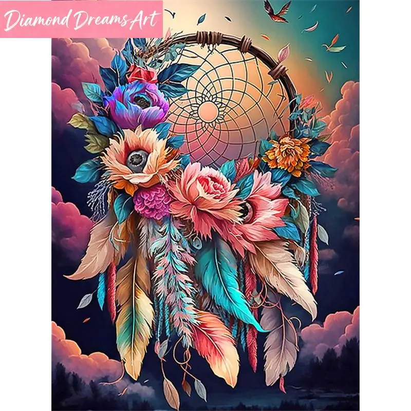Frameless, Diamond Painting Dream Catcher Butterfly Landscape Embroidery Rose Flower Animal Art Gift Needlework Full Kits 30x40c