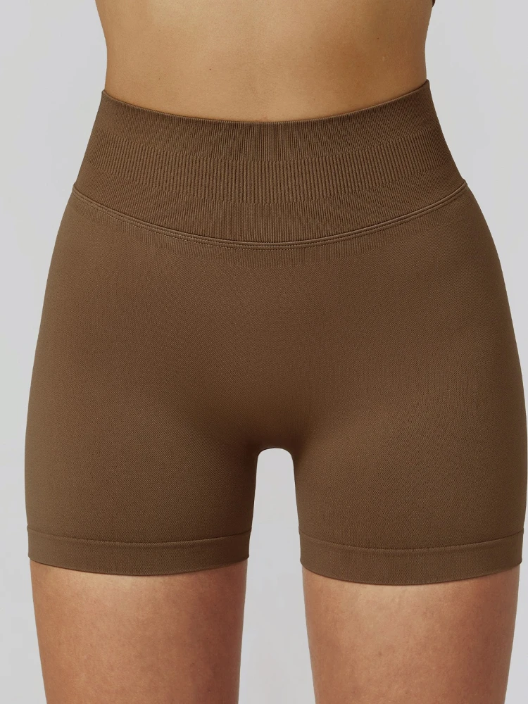2025 New Women Seamless Yoga Shorts High Waist Butt Lifting Workout Running Fitness Shorts For Gym Outdoor Sports Activewear