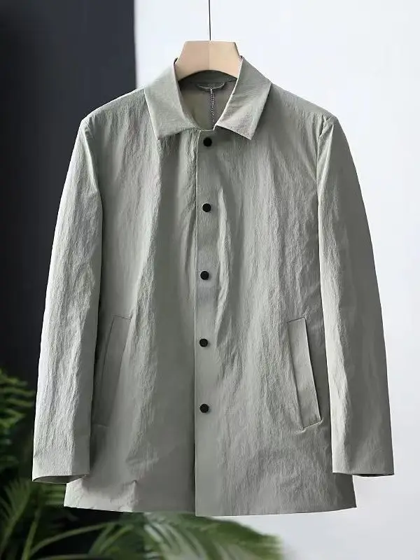 

Light Windbreaker Thin High-End Pleated Busin Casual Mid-Length Jaet Men's Summer Outdoor Sunscreen Casual Top