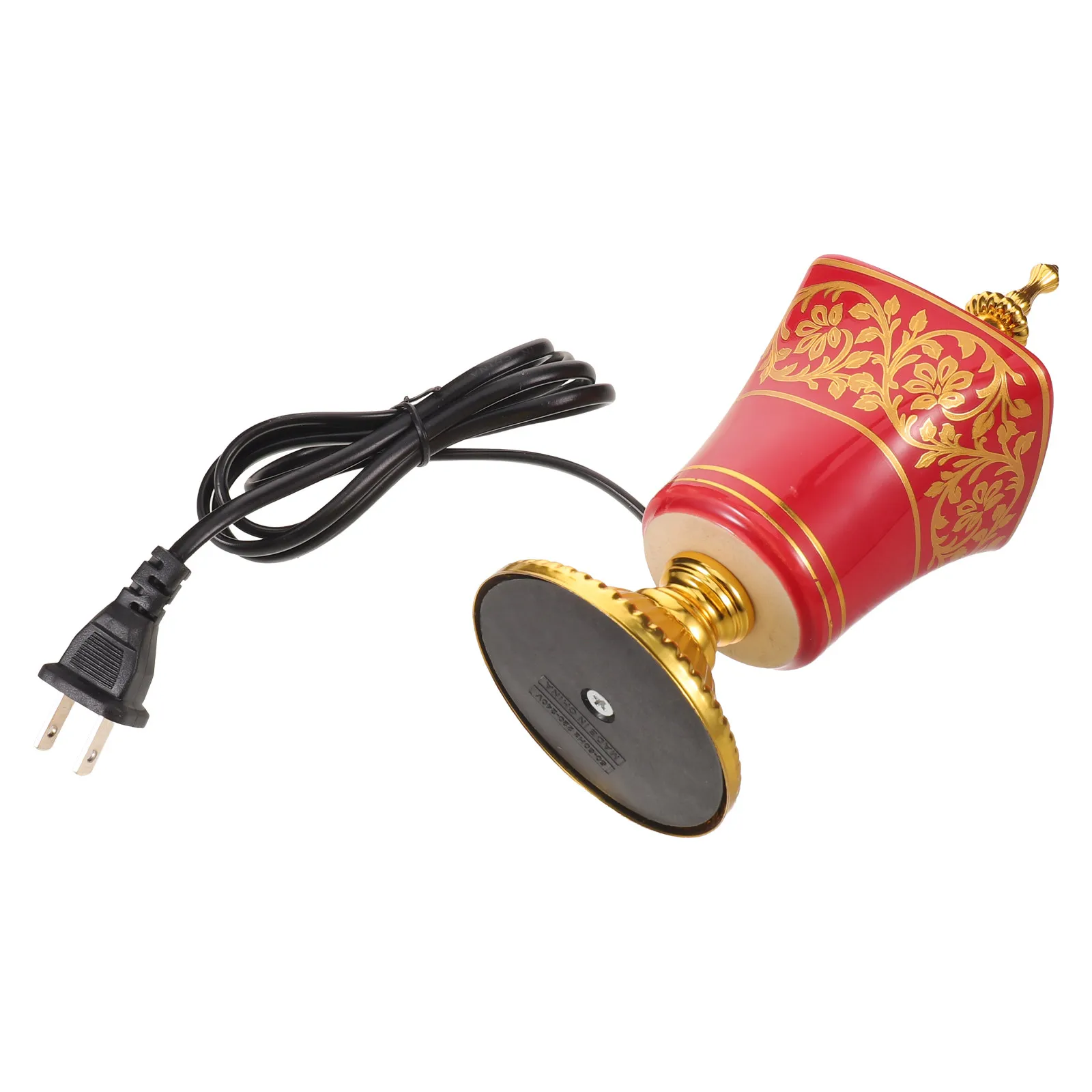 Arabian Electric Incense Burner 8 Inch Red Moroccan Style Plug in Oud Burner for Home Fragrance Yoga Spa Church Aromatherapy