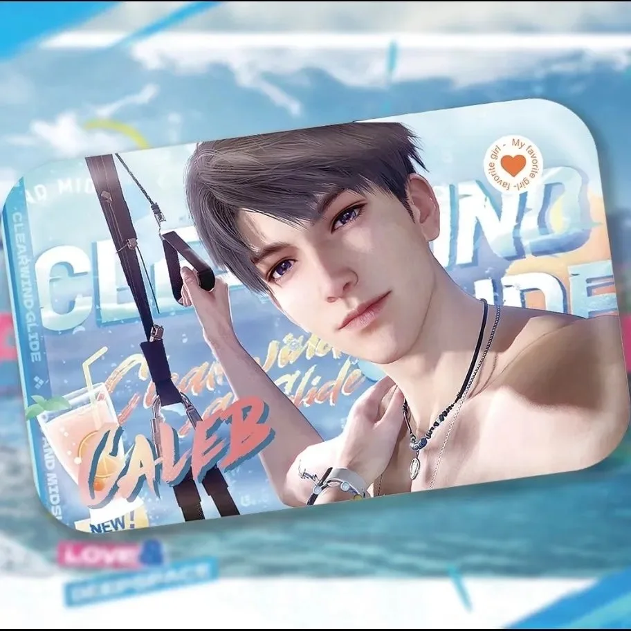 Amor e espaço profundo, verão com você e brisa do mar, cosplay de alta beleza caseiro, série de todas as funcionários, emblema retangular