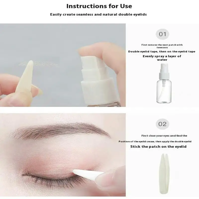 เทปติดตาสองชั้นแบบปรับได้ 144-960 ชิ้น ตาข่ายโปร่งระบายอากาศ แผ่นปิดตาเพื่อความงาม ตาข่ายใส ปรับได้อย่างละเอียด