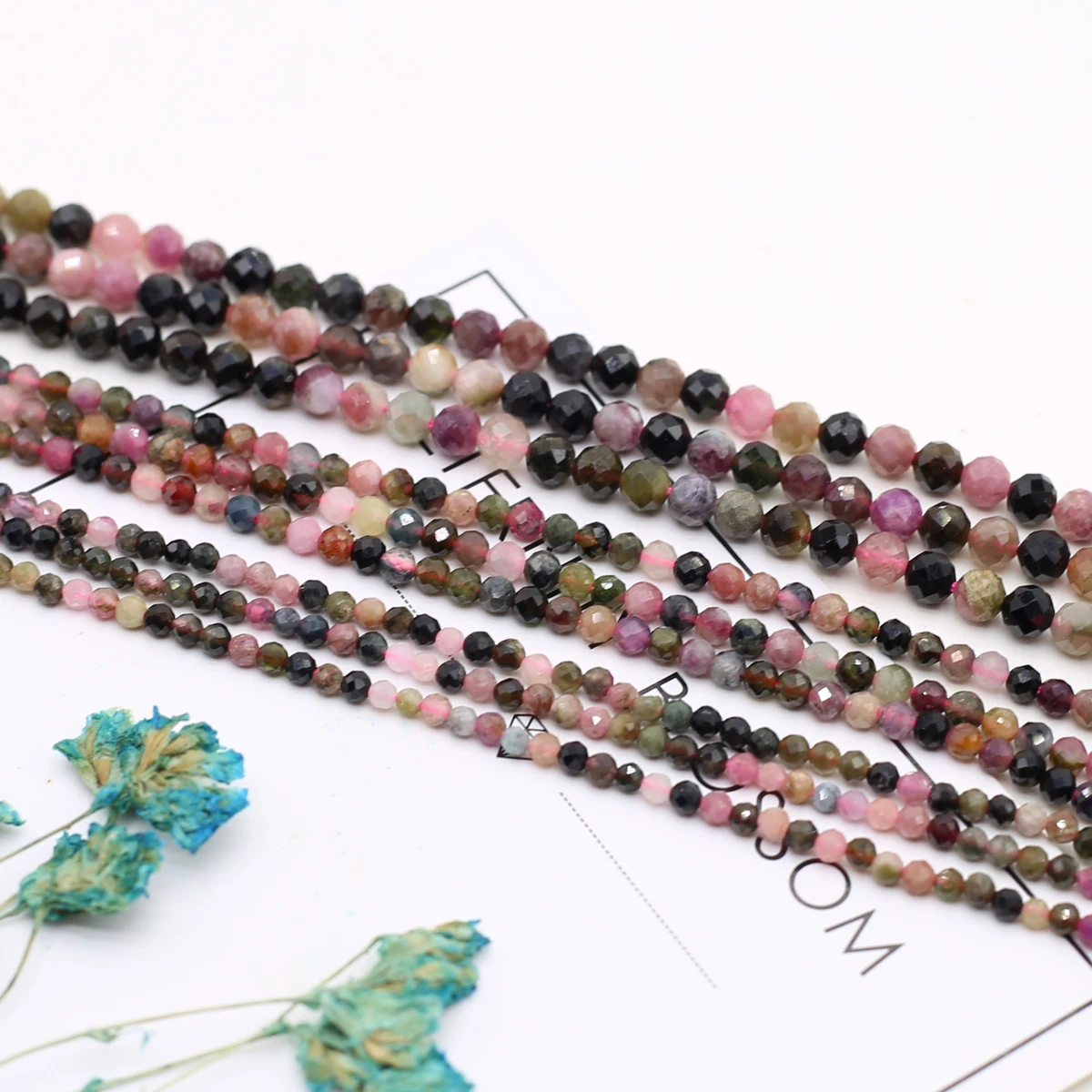 2/3/4mm Natural Stone Beads Faceted Tourmaline Spacer Bead for Jewelry Making Diy Women Bracelet Necklace Accessories image 3
