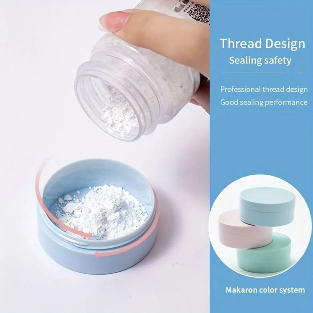 Sifterを備えた空のルーズパウダージャー、再利用可能なミニカットパウダーボックス、白いキャップ、パフパウダーサブパッケージ、化粧品容器、5g