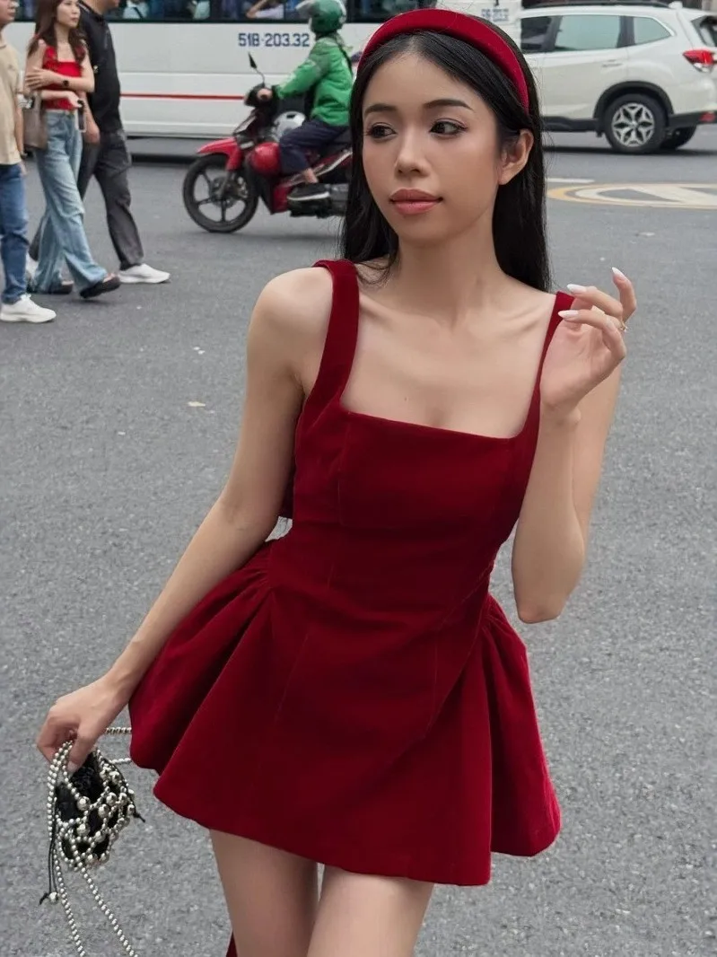 

Юбка-пышка с завышенной талией, облегающая, сексуальная, из тканого волокна, без рукавов, с квадратным вырезом, подходит для прогулок