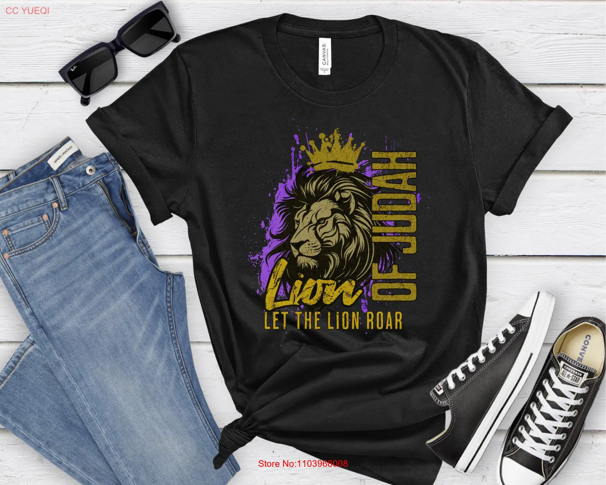 Lion of Judah T Shirt Let The Roar with Crown Joel 3 16 Scriptural long or short sleeves