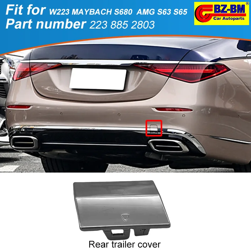 Rear Bumper Tow Hook Trailer Cover For Mercedes benz W223 MAYBACH S680 AMG S63 S65 Series 2238852803 2238858004