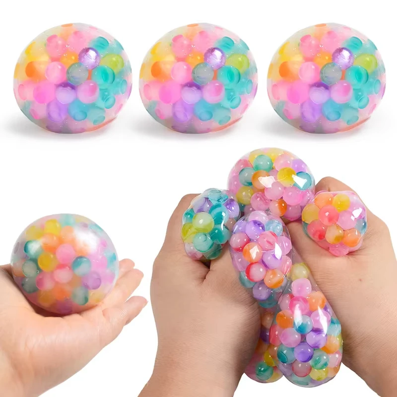 

6cm Exotic Pinch The Rainbow Bead Pressure Reducing Ball Vent Ball Decompression Toy TPR Pinch Le Grape Ball Adult Toys