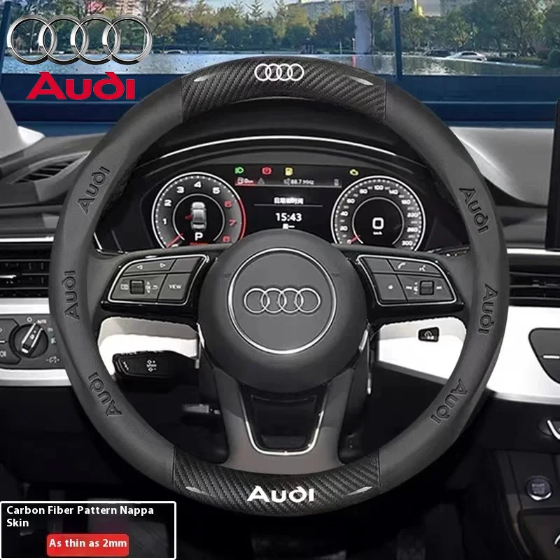 

Car Ventilate Anti-Slip Carbon Fiber Steering Wheel Cover For Audi S3 S4 S5 S6 RS3 RS4 Q3 Q5 Q7 Q8 TT A3 A4 A5 A6 A7 A8 SQ5 RSQ5