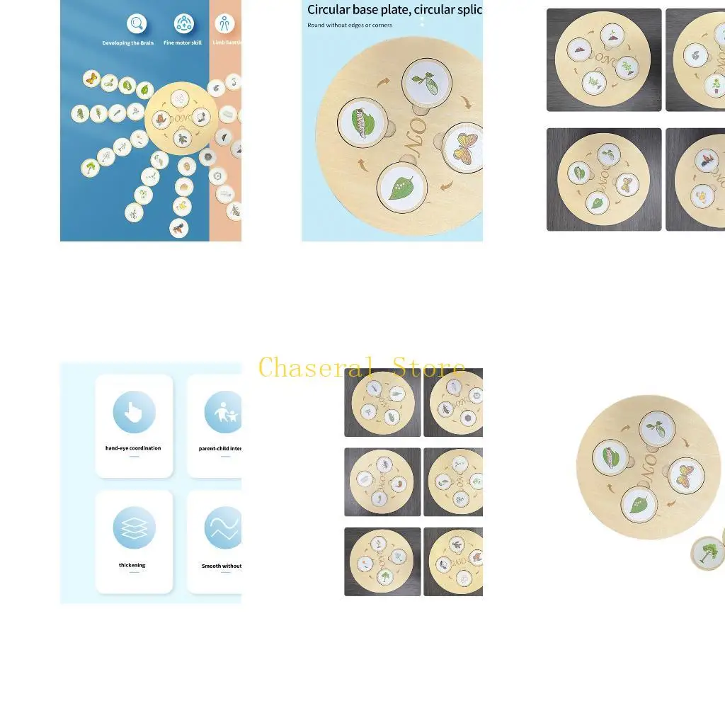 

E7CE Life Cycle Learning Puzzle Animal Plant Growth Board Game Toy for Preschool Early Education for Toddler Fine Motor