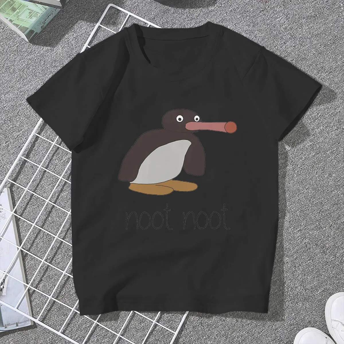 Penguin anime Pingu Women Clothes Noot Noot T-shirt Harajuku Vintage Female Clothing