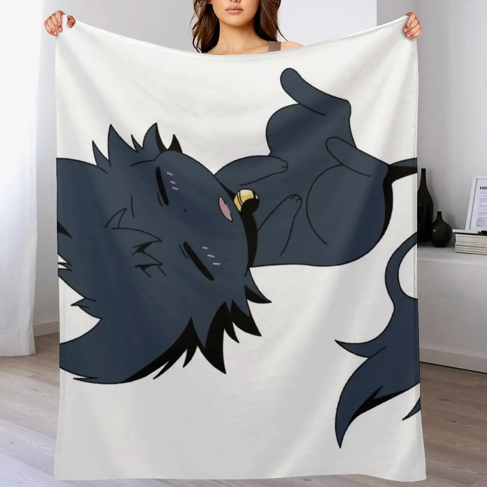 

Servamp Kuro Cute Cat Sleep Throw Blanket Stylish Decor Blanket Gift for Friends Roommate