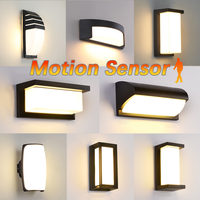 LED Wall Lamp Motion Sensor Indoor Outdoor AC85-265V ABS Waterproof Led Lights Modern Home Appliance For Home Living Room Porch