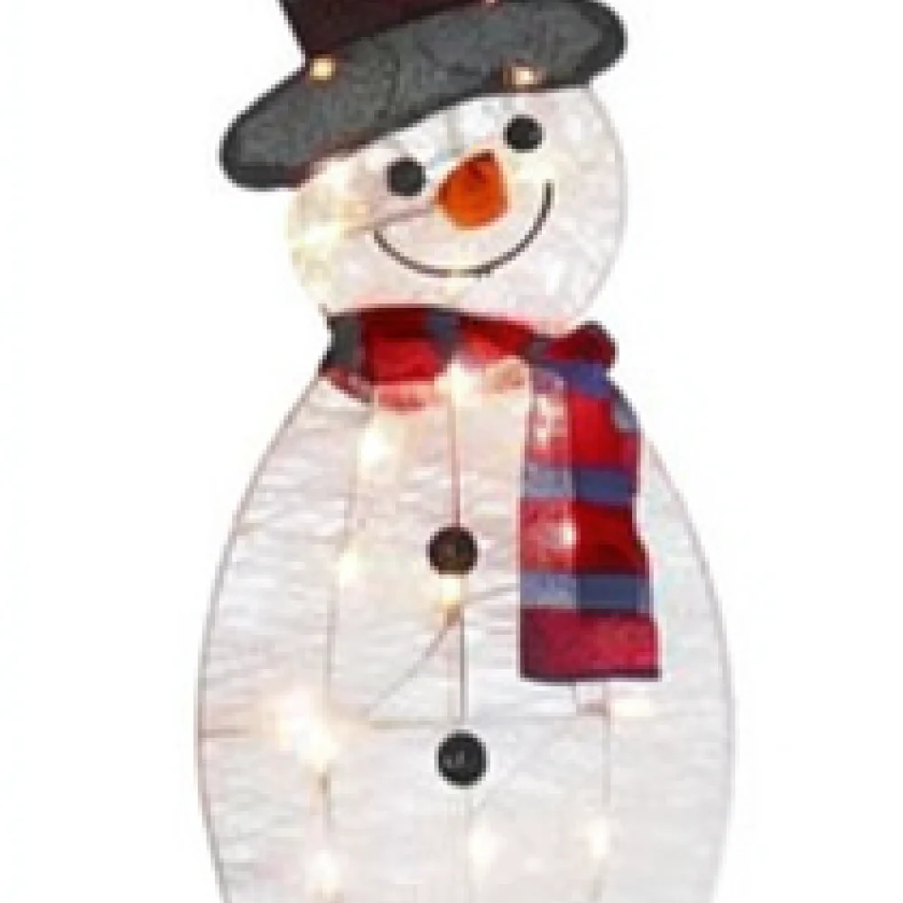 Holiday Christmas Snowman Ornament LED Glowing Acrylic Craft For Home Garden Tabletop Festive Scene Decor Gift