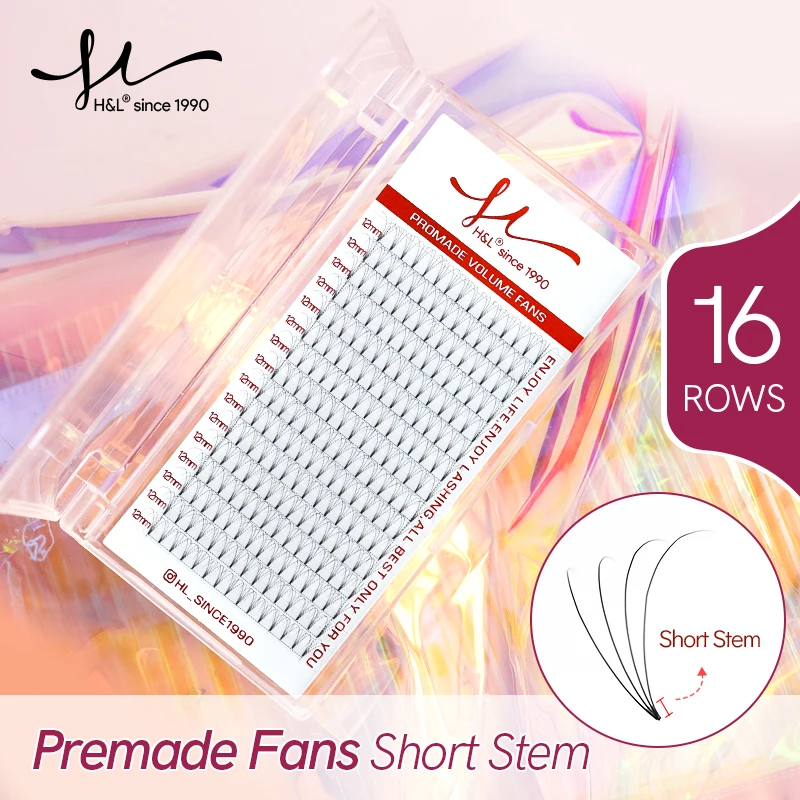 

H&L since 1990 Premade Fans Short Stem False Eyelashes Strong Base Eyelash Extensions Makeup Tools