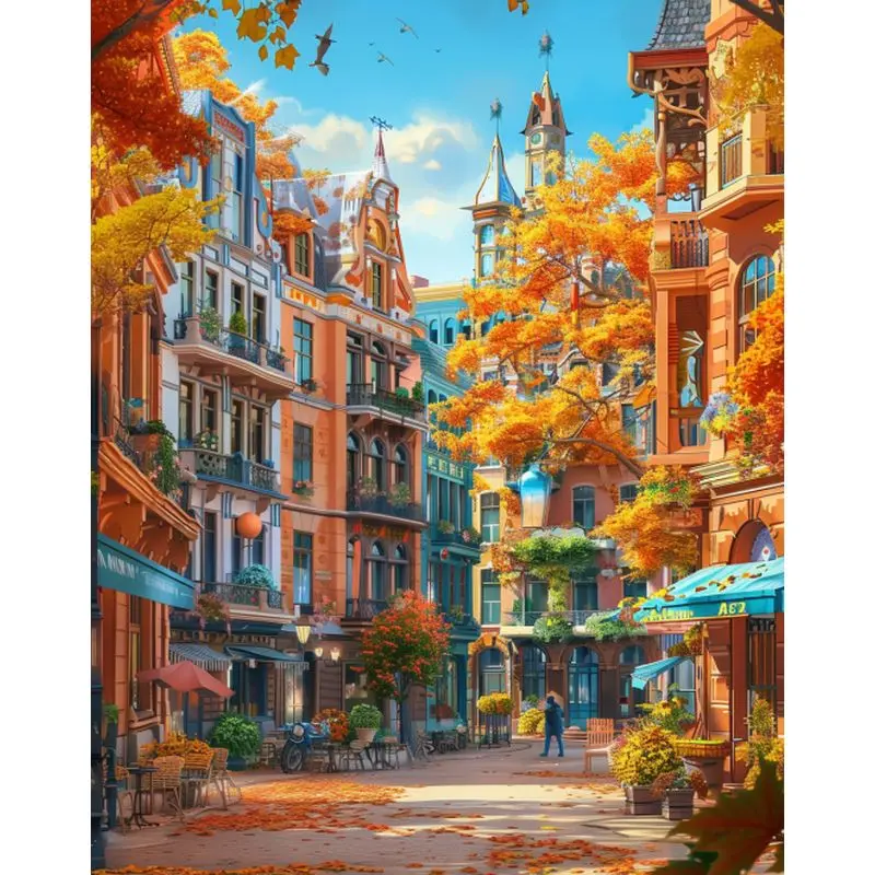 

GATYZTORY City Pictures By Number Scenery Kits Home Decoration HandPainted Oil Painting By Number Acrylic Paints Diy Gift For Ho