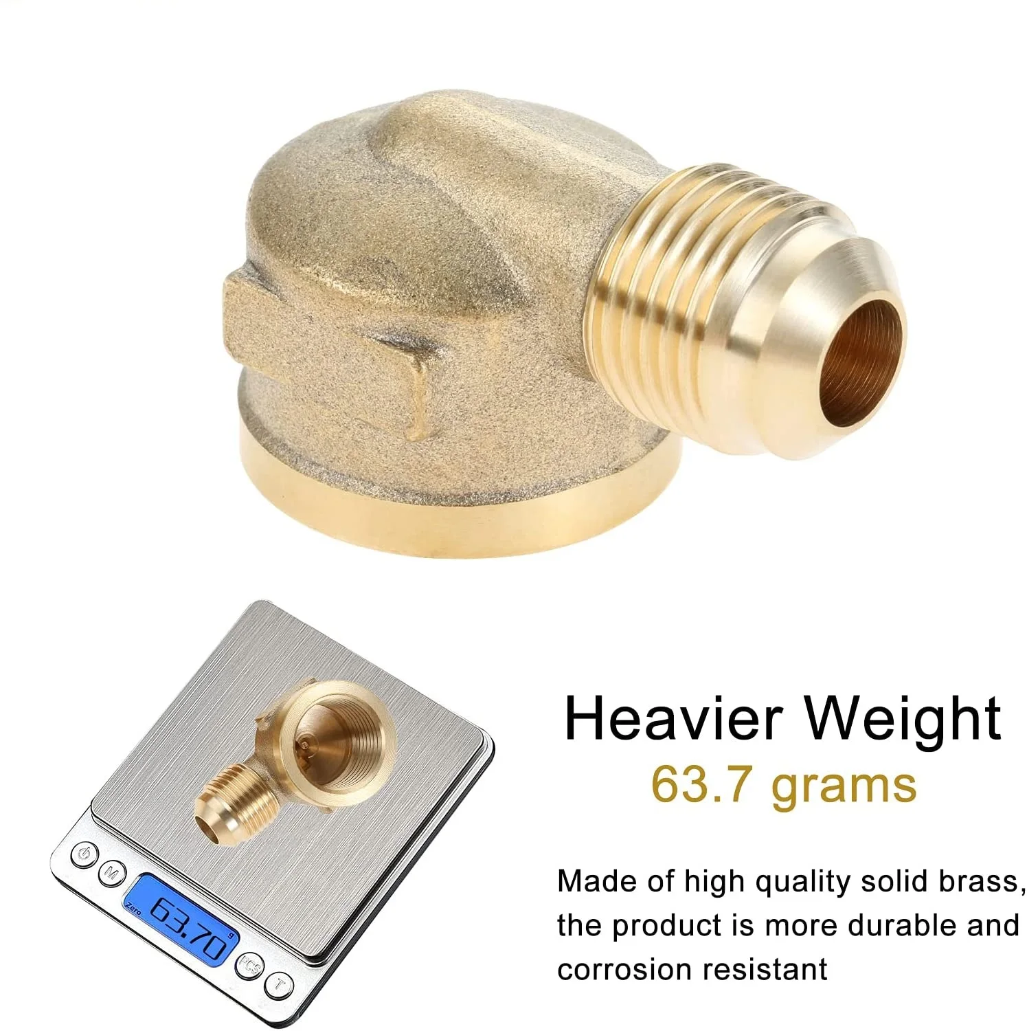 2 Buah 90 Derajat Konektor Siku Adaptor Kopling Fiting untuk Gelombang Olimpiade Pemanas, Api Pit (1/2 "Perempuan NPT X 3/8" Laki-laki Suar