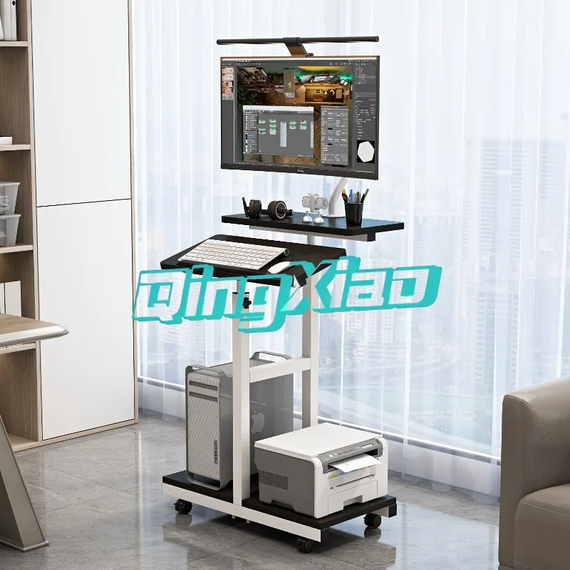 Foldable Height Adjustable Computer Desk Sit To Stand Laptop Table For Bedside Living Small Space With Casters Eco Friendly