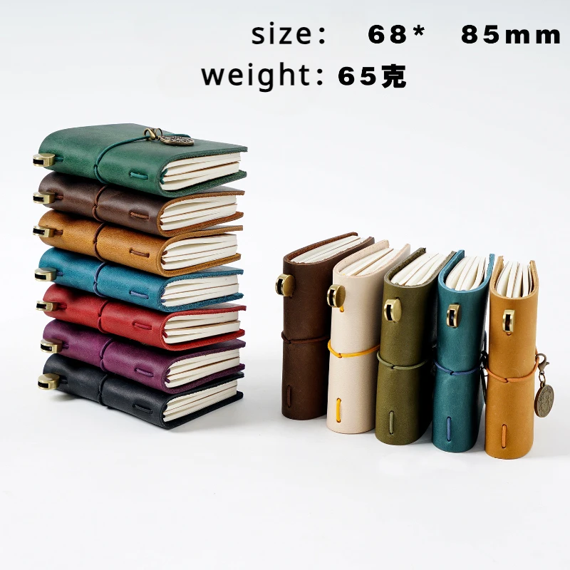 New Handbook Mini Version MINI Loose-leaf Notepad Head Layer Cowhide Pocket Diary Notebook Gift Office Stationery