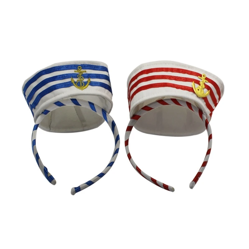 Chapeau de marin et bas et écharpe à rayures pour hommes et femmes, bande de sauna, chapeau rond bleu marine, fournitures de carnavals d'Halloween