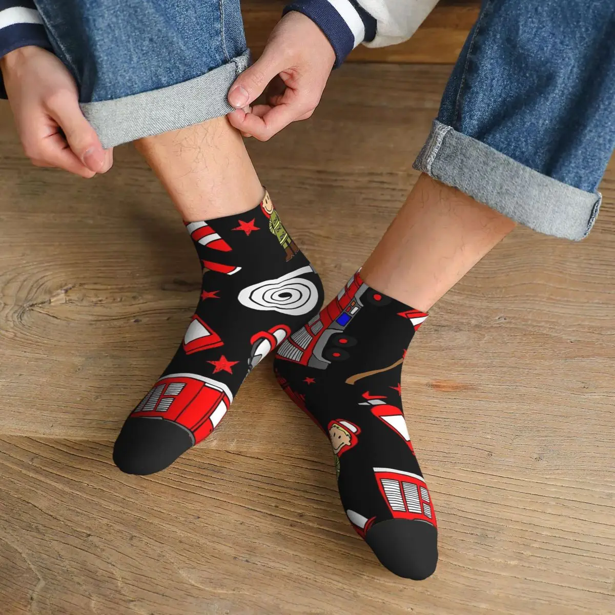 

Fireman Firefighter Socks Harajuku Sweat Absorbing Stockings All Season Socks Accessories for Unisex Christmas Gifts