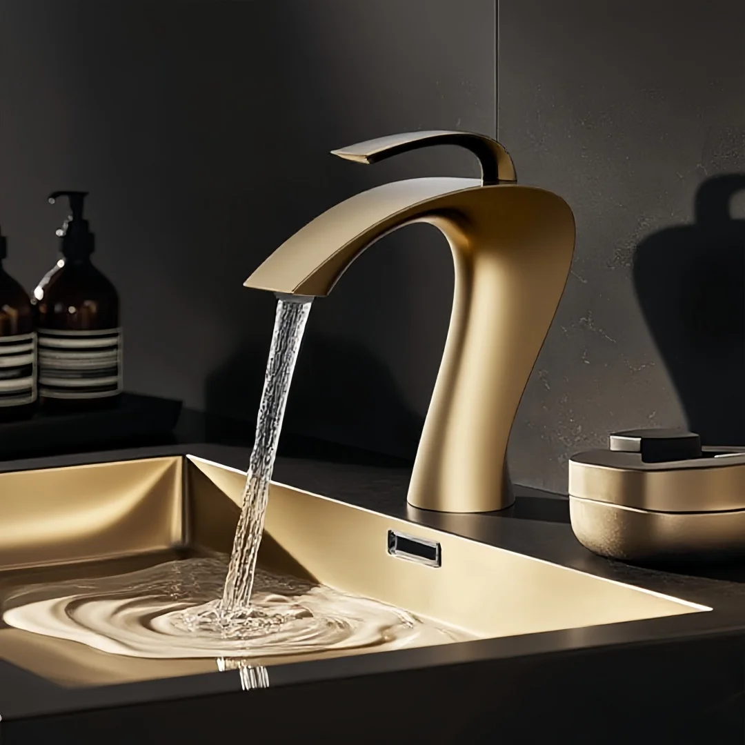 Red Bathroom Faucet Brushed Rose Gold Basin Faucet Hot Cold Chrome Lavotory Faucet Brass Brush Gold Sink Faucet Grey Wash Mixer