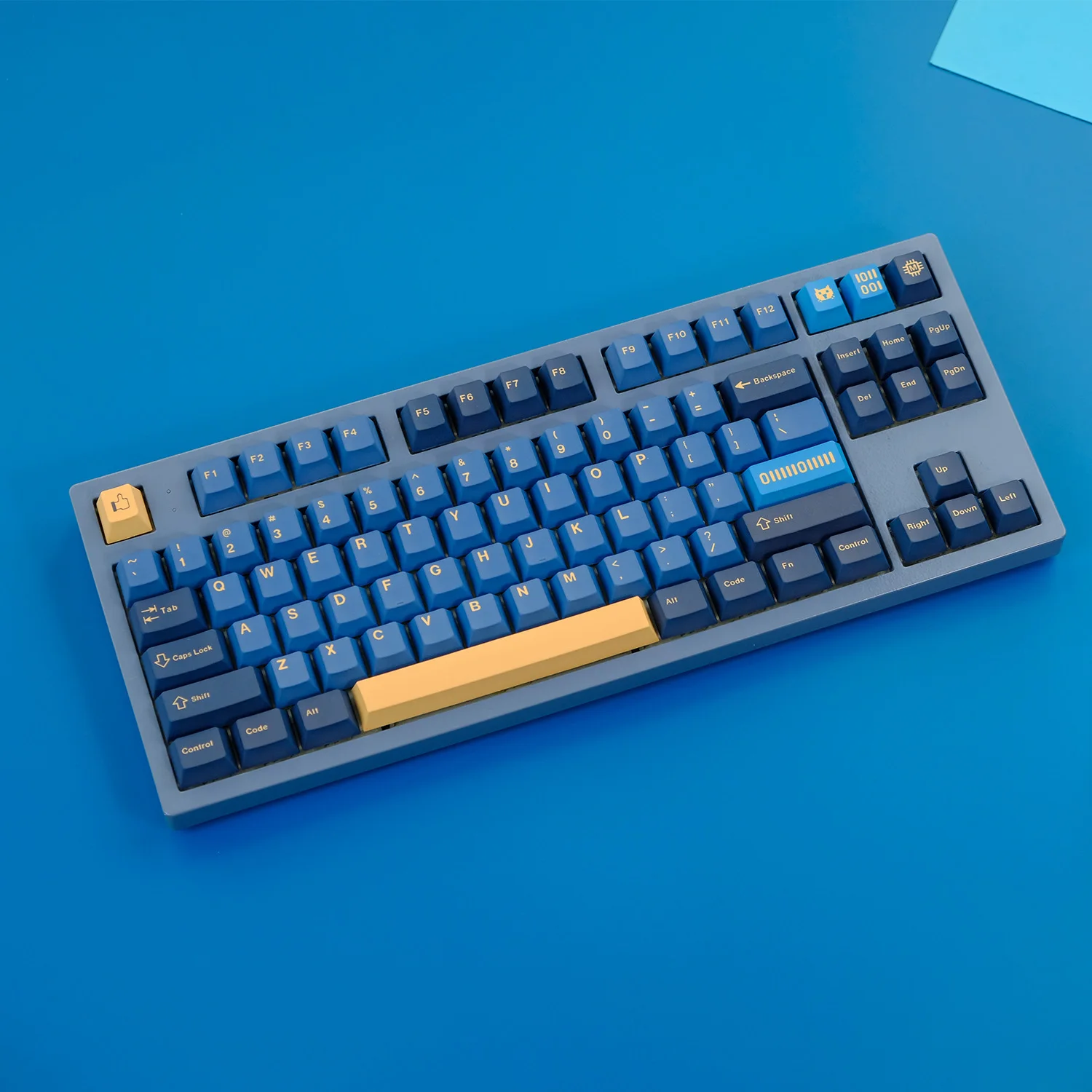 129 teclas Matrix Azul 01 tema Keycap Cherry Profile PBT Dye Sub Anime juegos Keycaps para Cherry MX Switch DIY Teclado mecánico