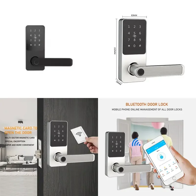 Entry Smart with TTLock App Control for Glass and Wooden Doors in Hotels and Apartments Digital Password Door