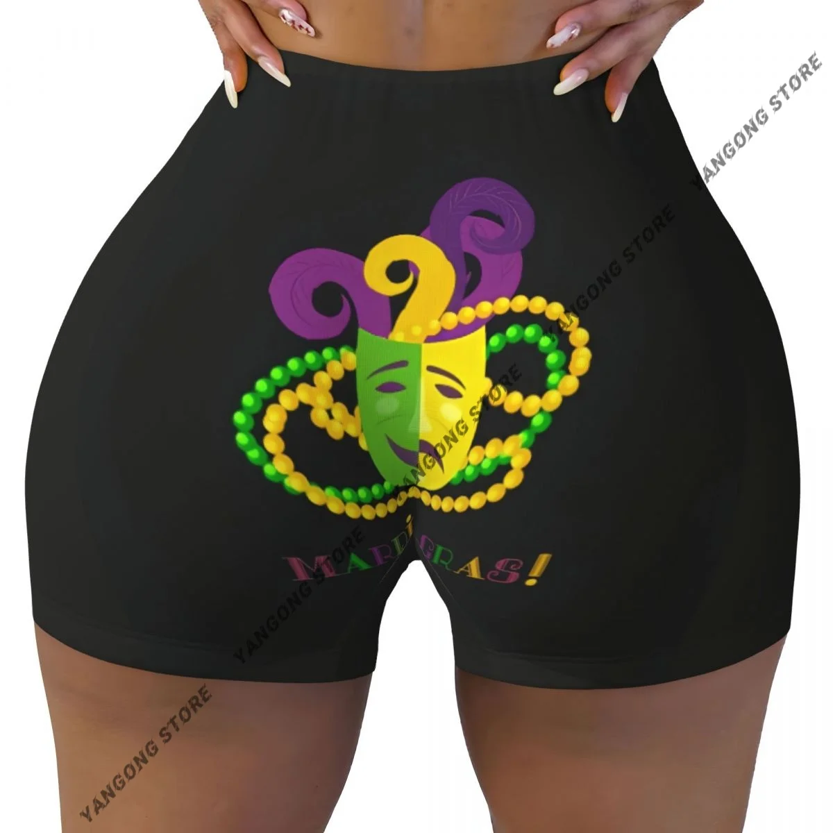 

Шорты для йоги с принтом Mardi Gras, женские обтягивающие эластичные леггинсы для тренировок, спортивная одежда