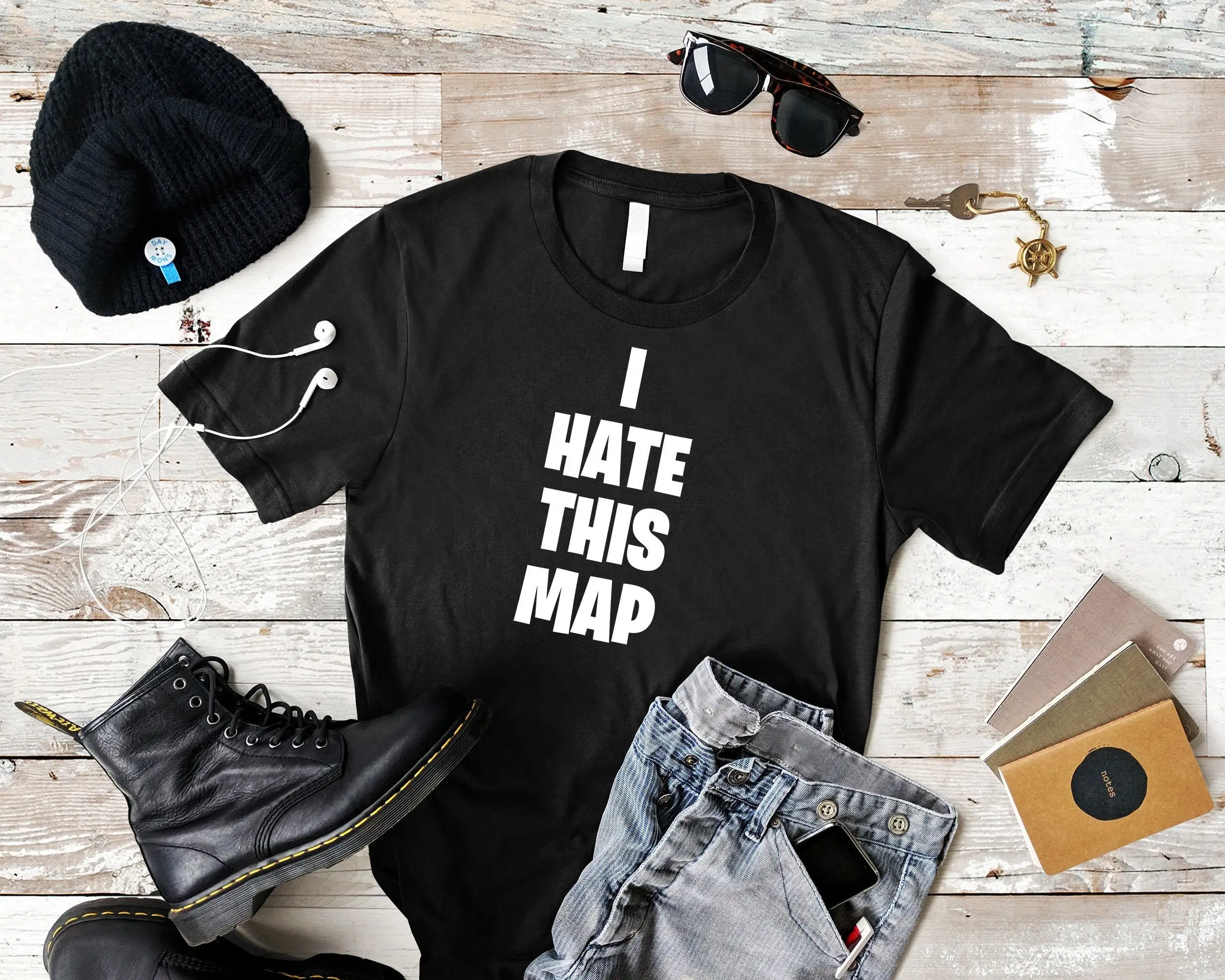 

I Hate This Map T shirt Funny Gamer ideas Geek Nerd Present Video Game Gaming Son Husband Boyfriend Shooter Games